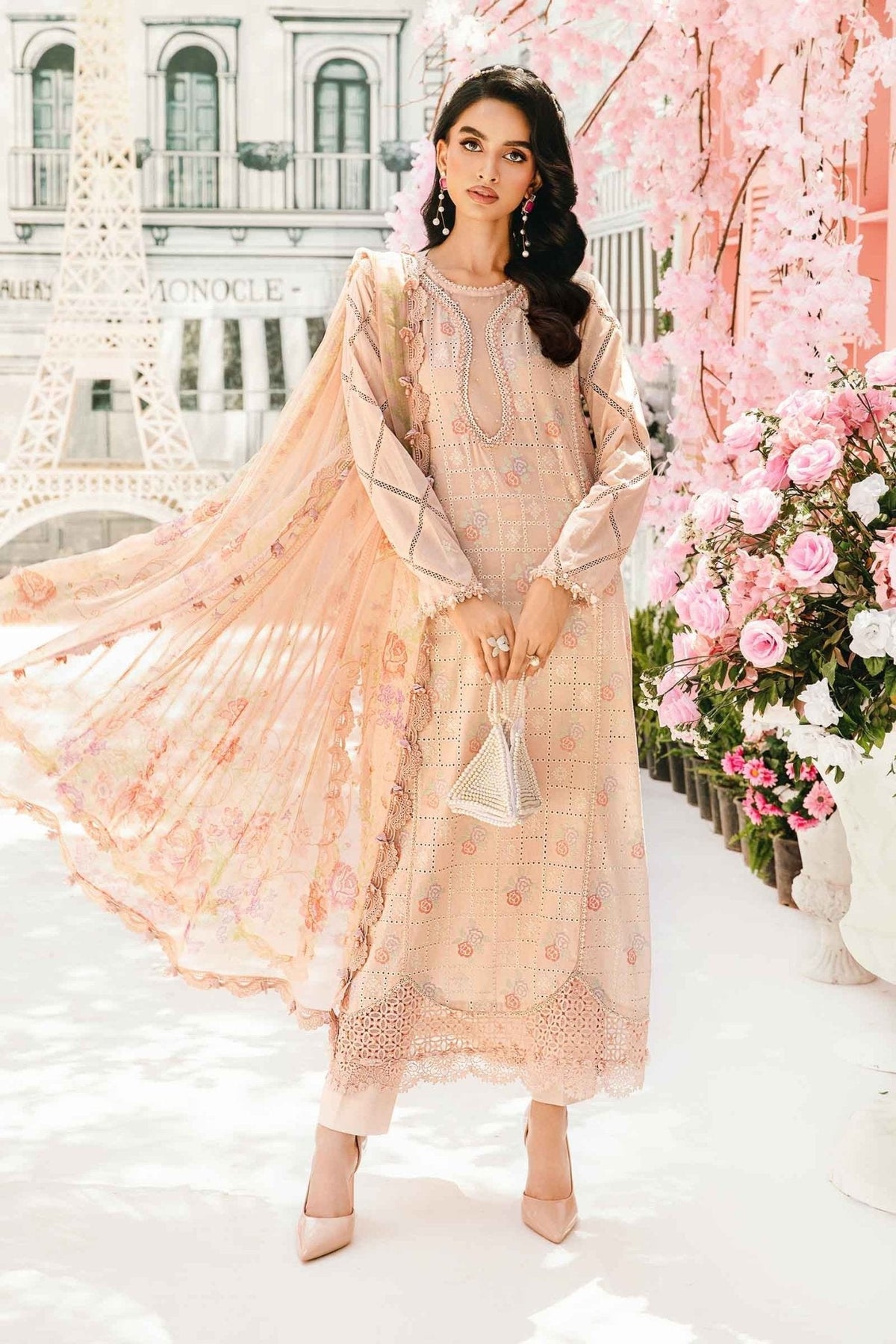 3 Piece Unstitched Embroidered Lawn Suit | MPT - 2601 - A - NEW NAMAL PRET