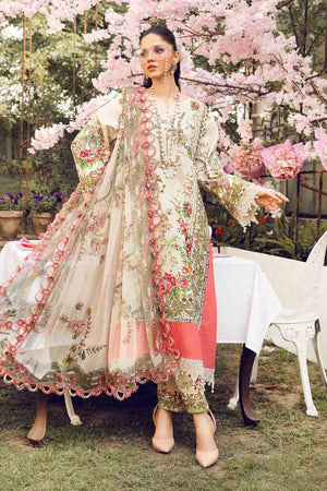 3 Piece Unstitched Embroidered Lawn Suit | MPT - 2605 - A - NEW NAMAL PRET
