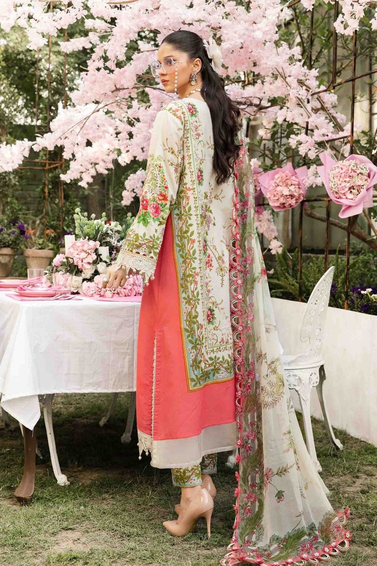 3 Piece Unstitched Embroidered Lawn Suit | MPT - 2605 - A - NEW NAMAL PRET
