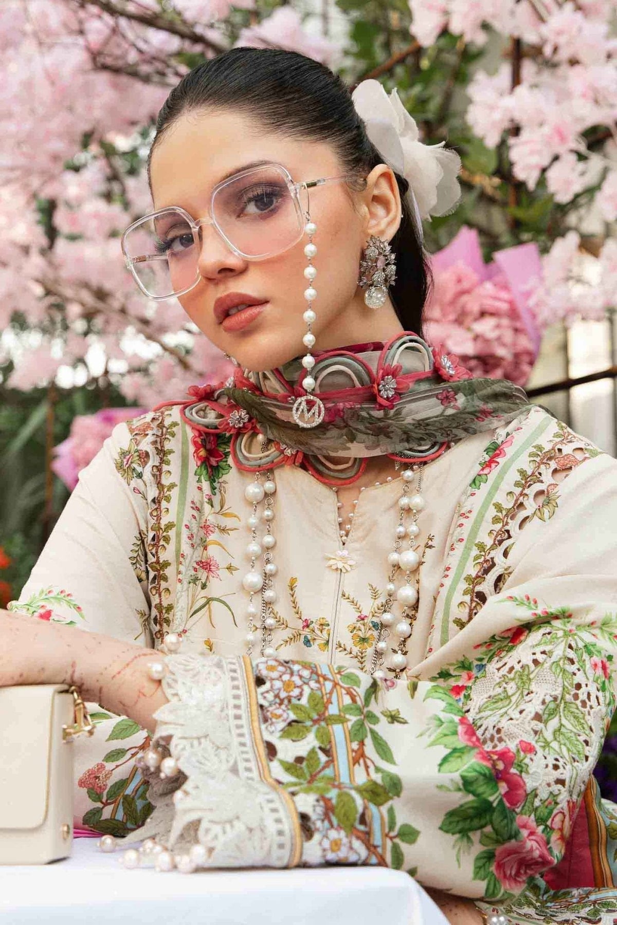 3 Piece Unstitched Embroidered Lawn Suit | MPT - 2605 - A - NEW NAMAL PRET