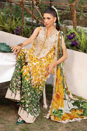 3 Piece Unstitched Embroidered Lawn Suit | MPT - 2606 - A - NEW NAMAL PRET