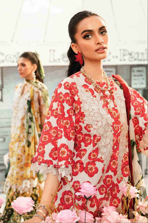 3 Piece Unstitched Embroidered Lawn Suit | MPT - 2606 - B - NEW NAMAL PRET