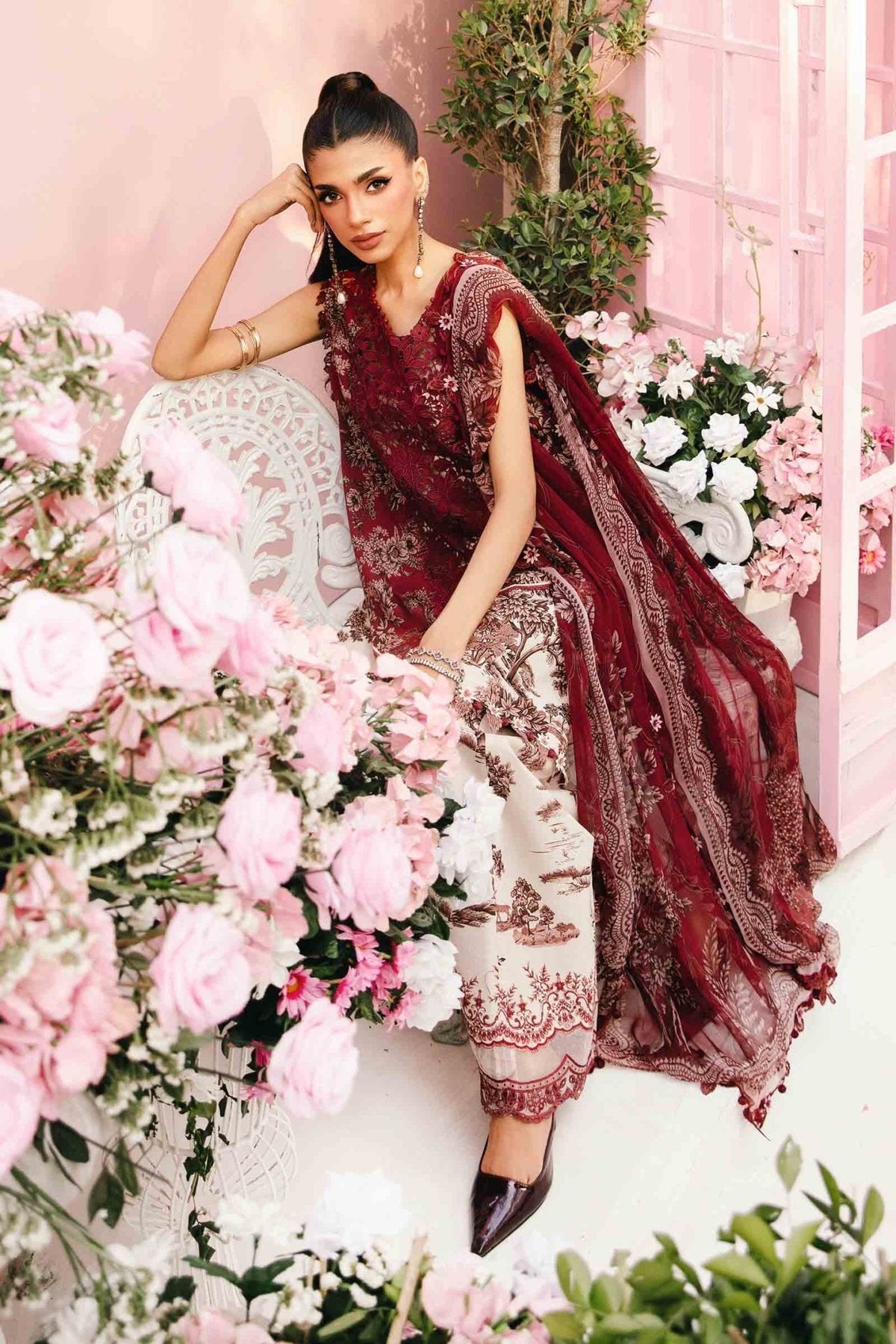 3 Piece Unstitched Embroidered Lawn Suit | MPT - 2608 - A - NEW NAMAL PRET