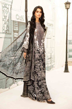 3 Piece Unstitched Embroidered Lawn Suit | MPT - 2608 - B - NEW NAMAL PRET