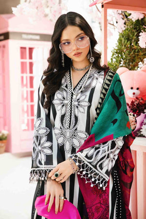 3 Piece Unstitched Embroidered Lawn Suit | MPT - 2609 - B - NEW NAMAL PRET