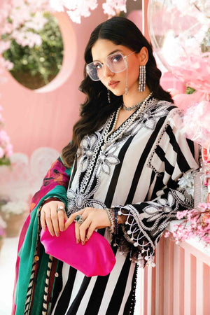 3 Piece Unstitched Embroidered Lawn Suit | MPT - 2609 - B - NEW NAMAL PRET