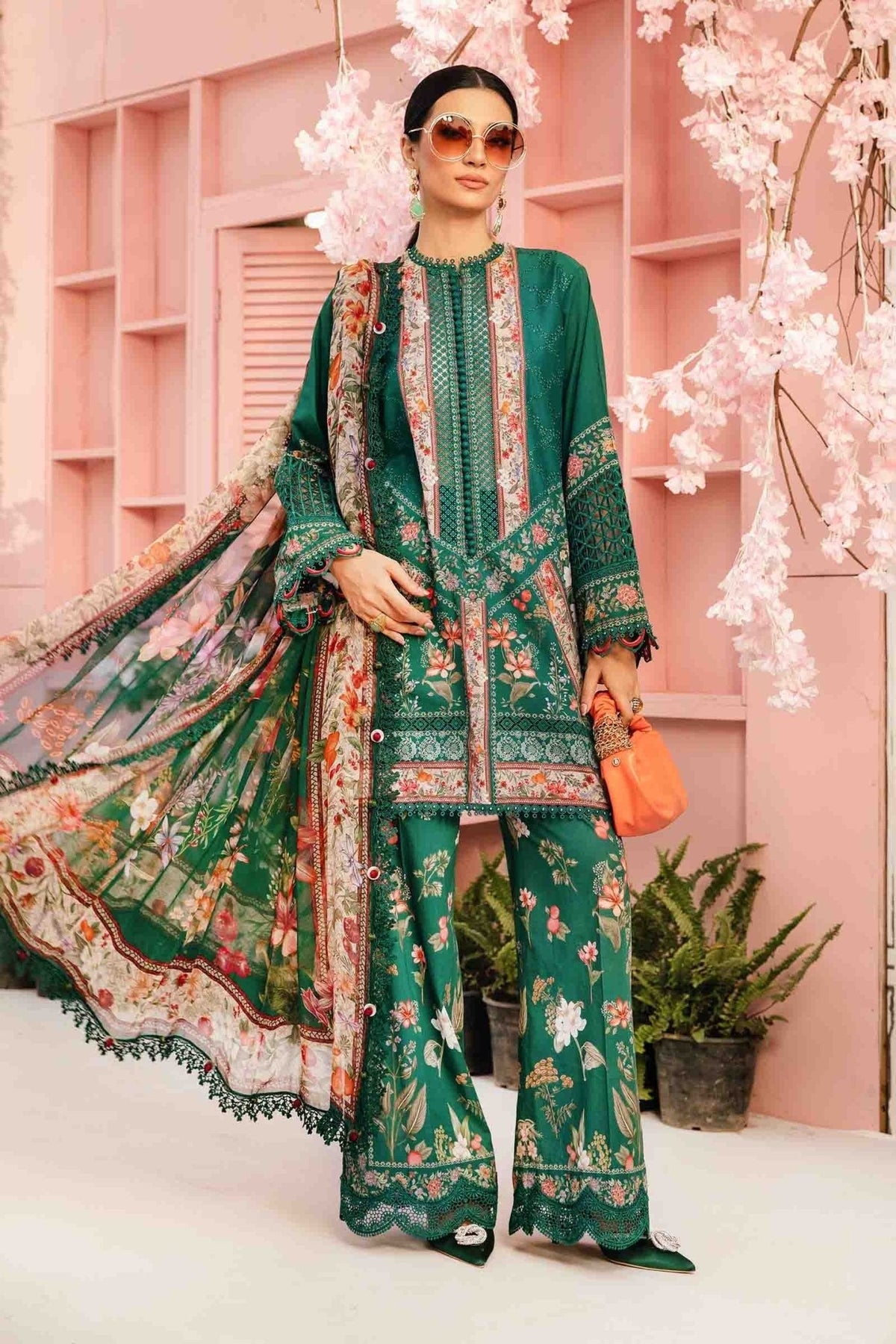 3 Piece Unstitched Embroidered Lawn Suit | MPT - 2610 - A - NEW NAMAL PRET