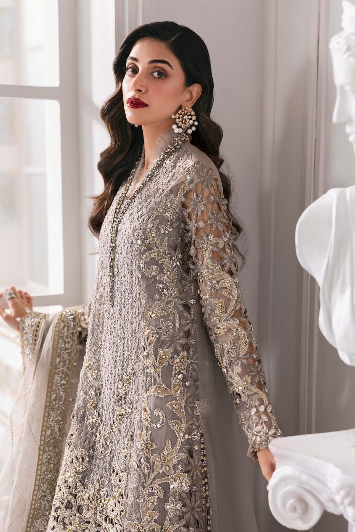 3 Piece Unstitched Embroidered Organza Suit | BD - 3006 - NEW NAMAL PRET