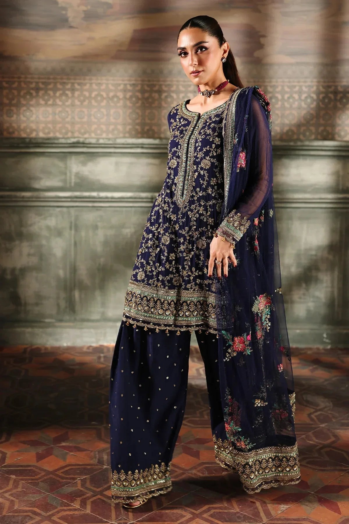4 - PC Charizma Unstitched Luxury Collection DJW5 - 01 - Namal Pret