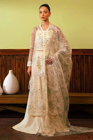 CELADON SAGE - 4 PIECE EMBROIDERED ORGANZA SUIT - NEW NAMAL PRET