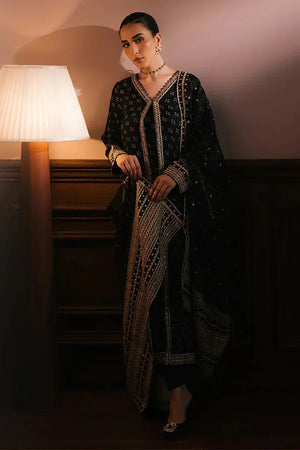 CHARCOAL REVERIE - 3PC SILK EMBROIDERED SUIT - NEW NAMAL PRET