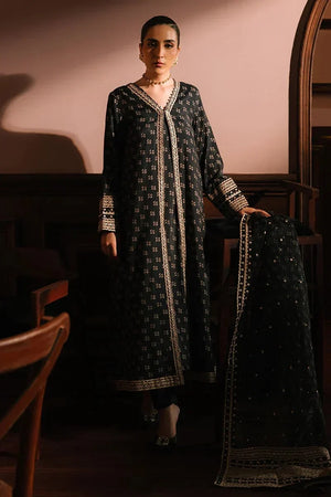 CHARCOAL REVERIE - 3PC SILK EMBROIDERED SUIT - NEW NAMAL PRET