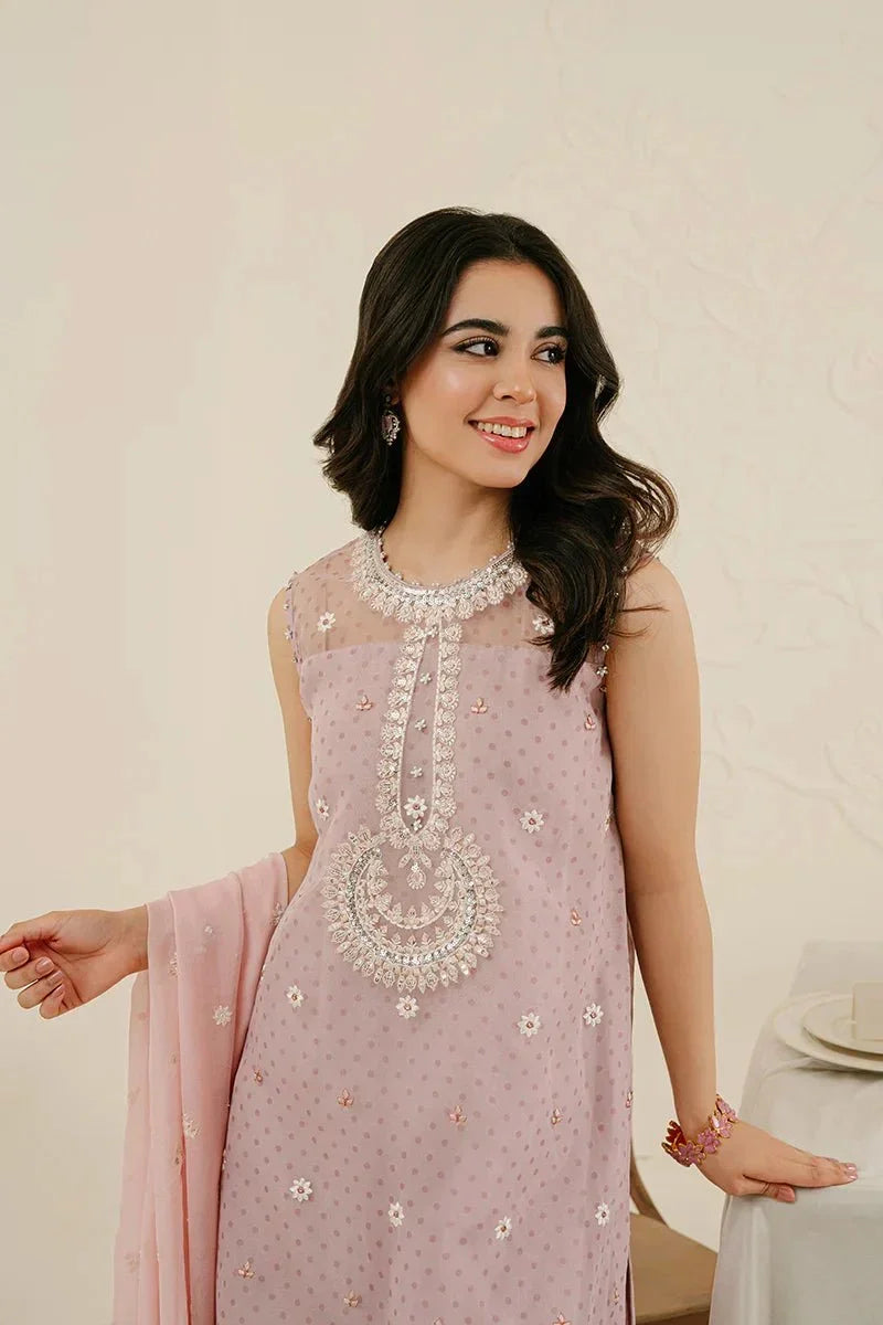 CRADLE PINK - 4PC ORGANZA EMBROIDERED SUIT - NEW NAMAL PRET