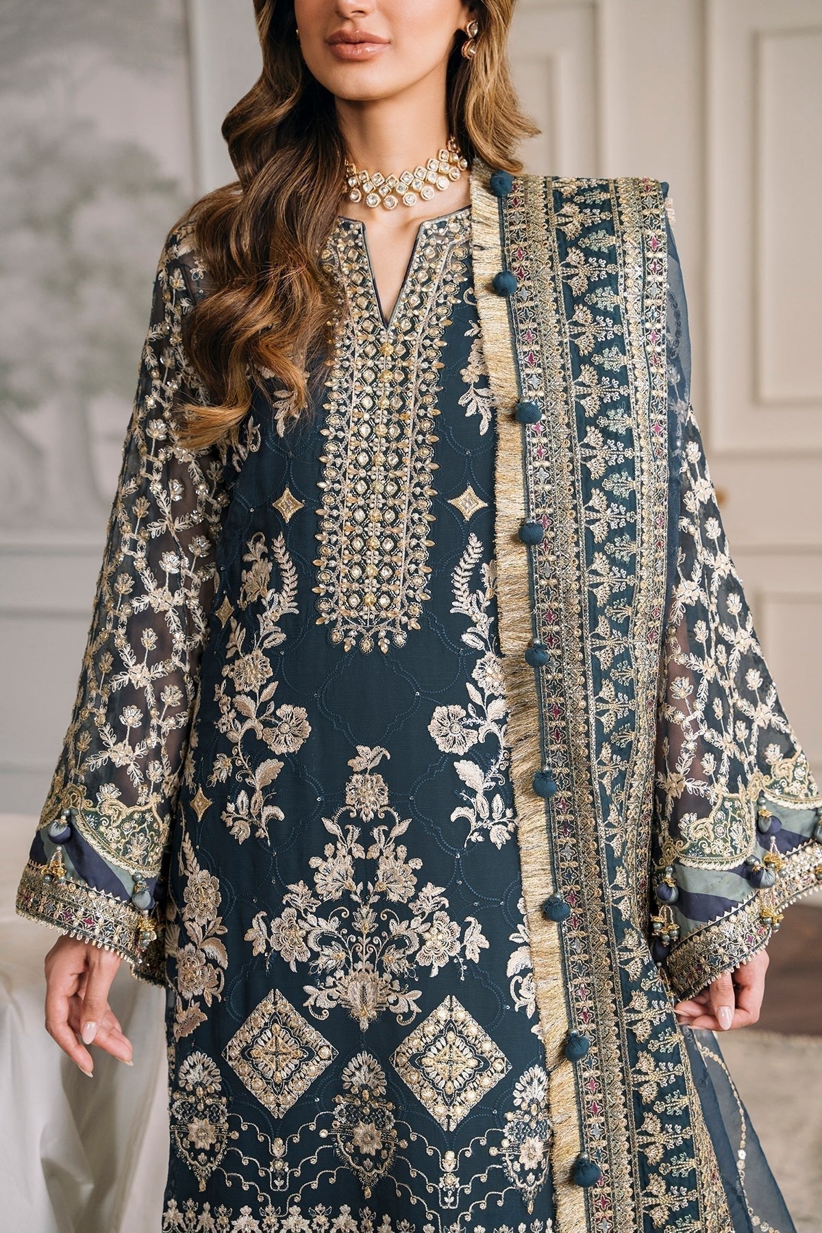 EMBROIDERED CHIFFON CH12 - 01 - NEW NAMAL PRET