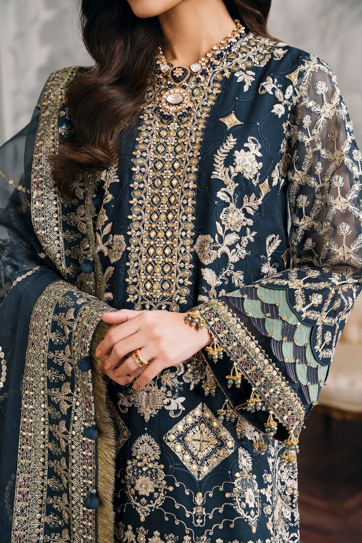 EMBROIDERED CHIFFON CH12 - 01 - NEW NAMAL PRET