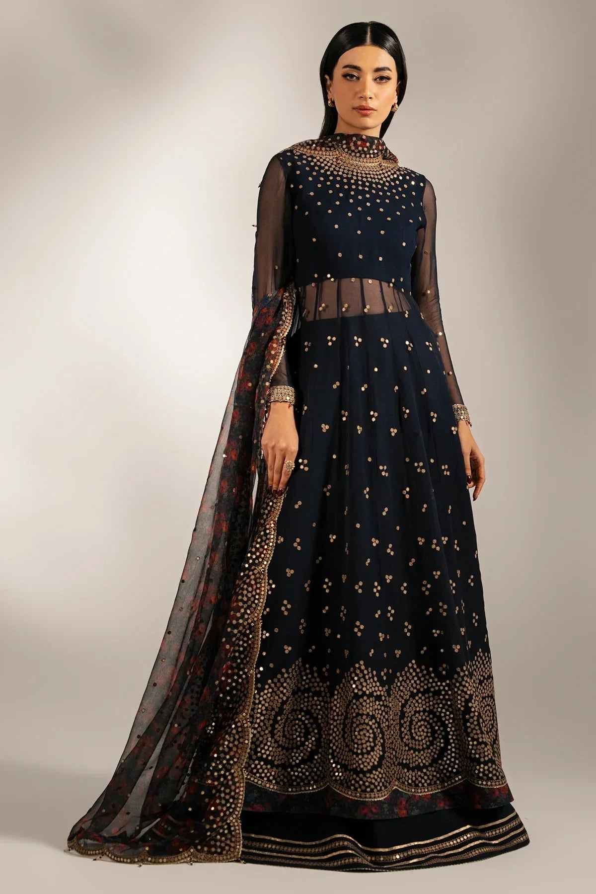 EMBROIDERED CHIFFON UC - 3073 - NEW NAMAL PRET