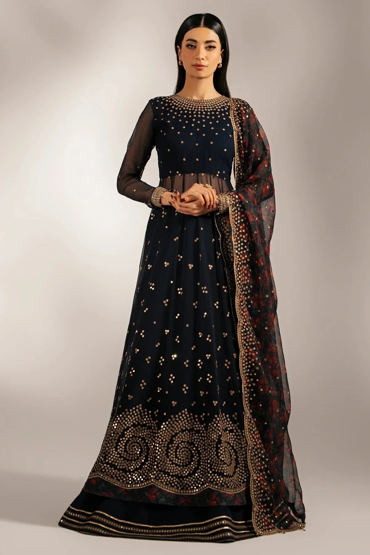 EMBROIDERED CHIFFON UC - 3073 - NEW NAMAL PRET