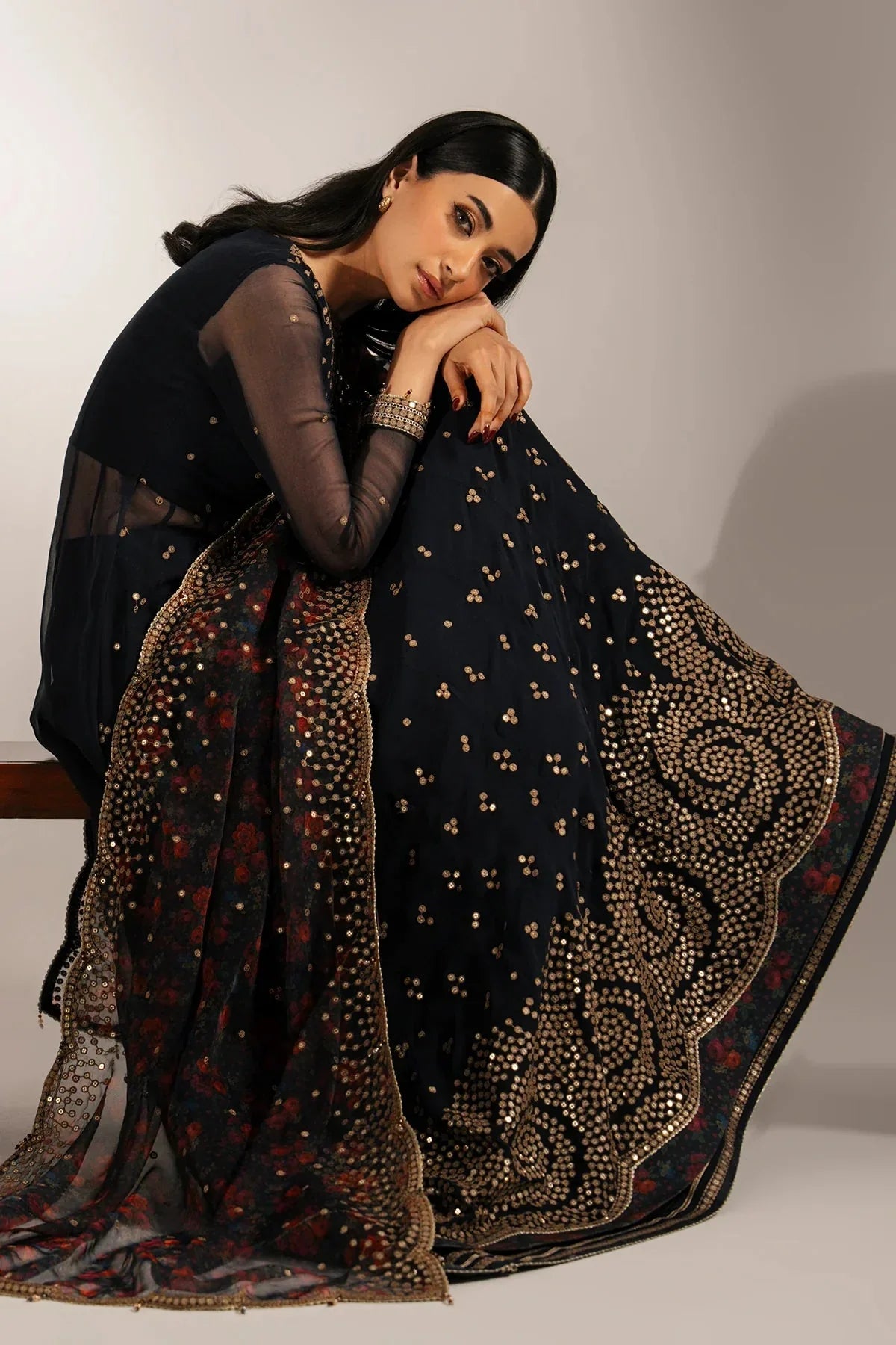 EMBROIDERED CHIFFON UC - 3073 - NEW NAMAL PRET