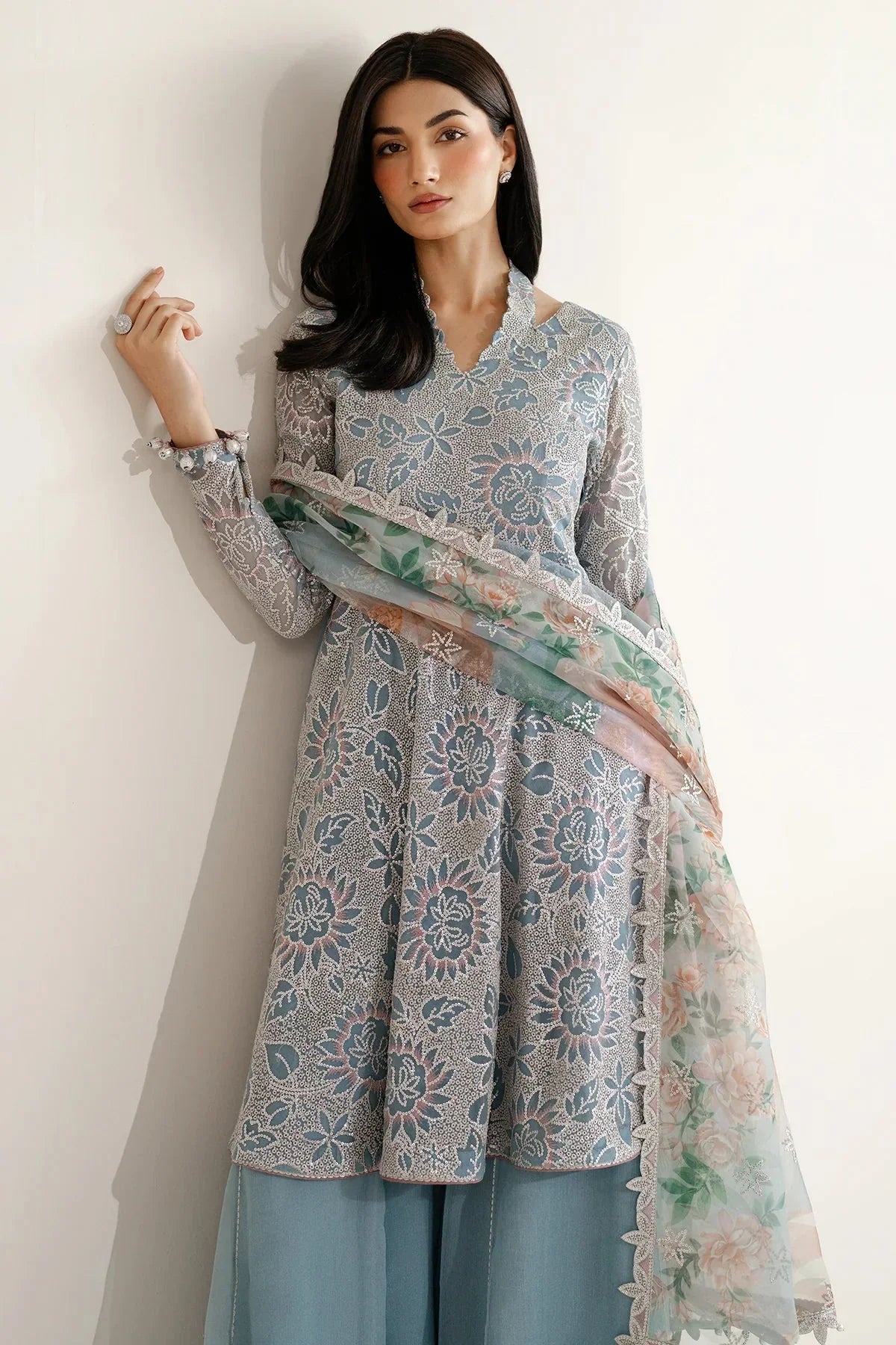EMBROIDERED CHIFFON UC - 3075 - NEW NAMAL PRET