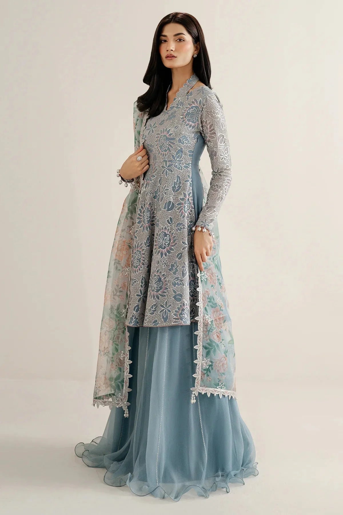 EMBROIDERED CHIFFON UC - 3075 - NEW NAMAL PRET