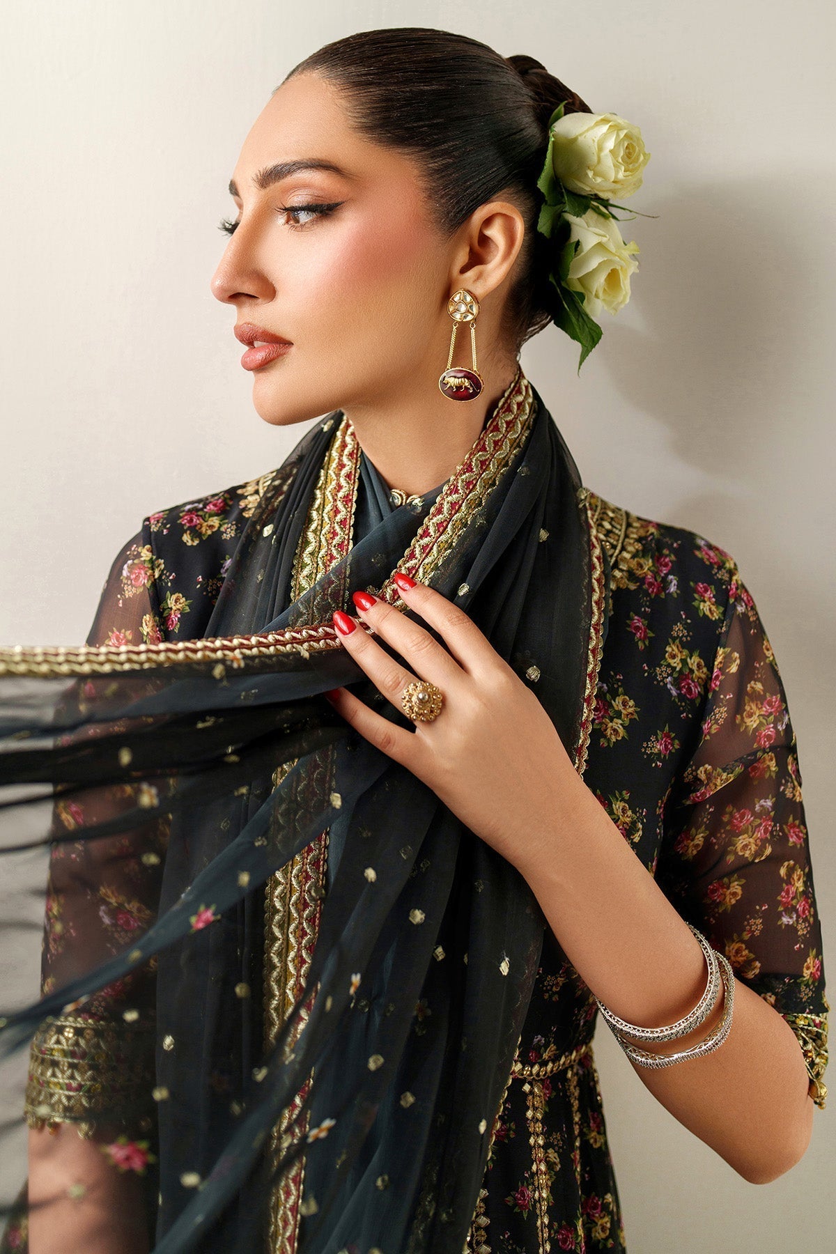 EMBROIDERED CHIFFON UC - 3091 - Namal Pret