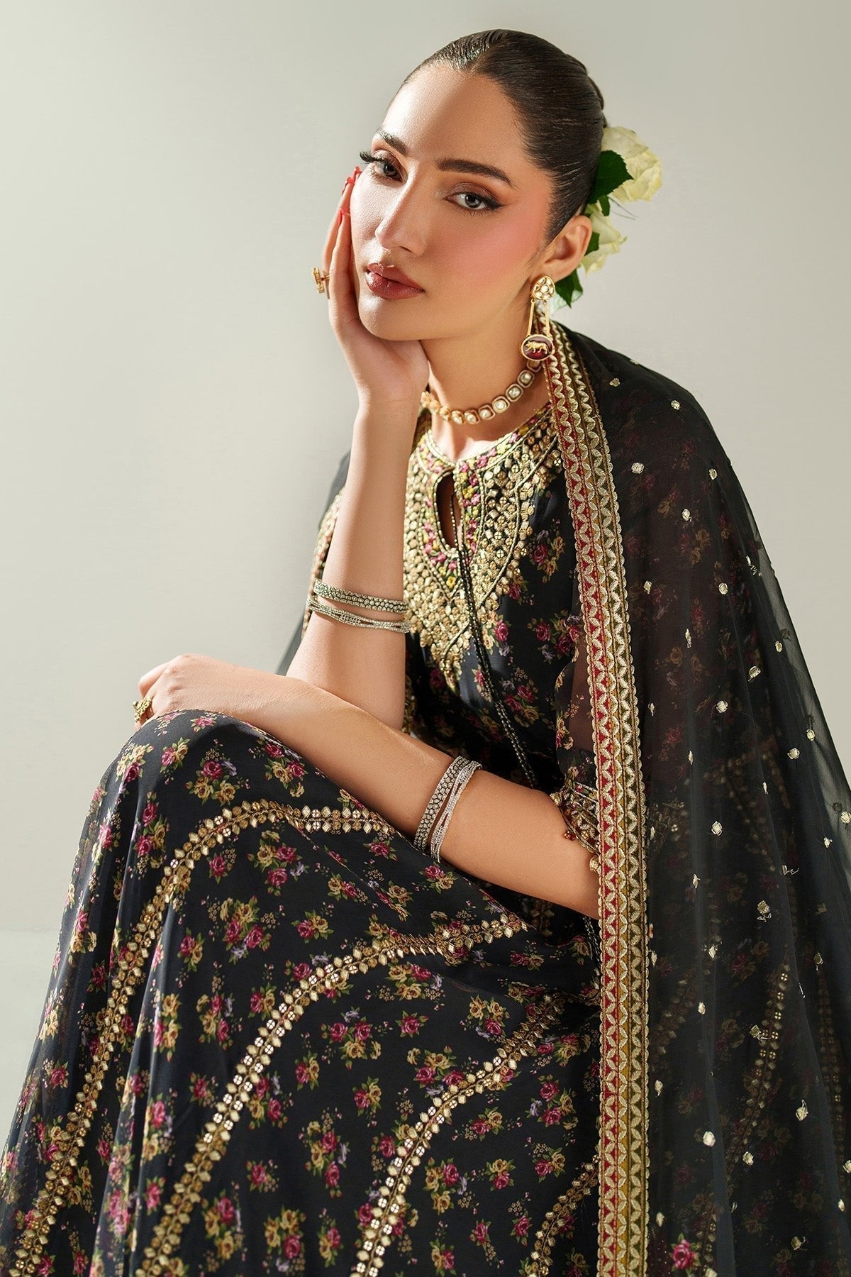 EMBROIDERED CHIFFON UC - 3091 - Namal Pret