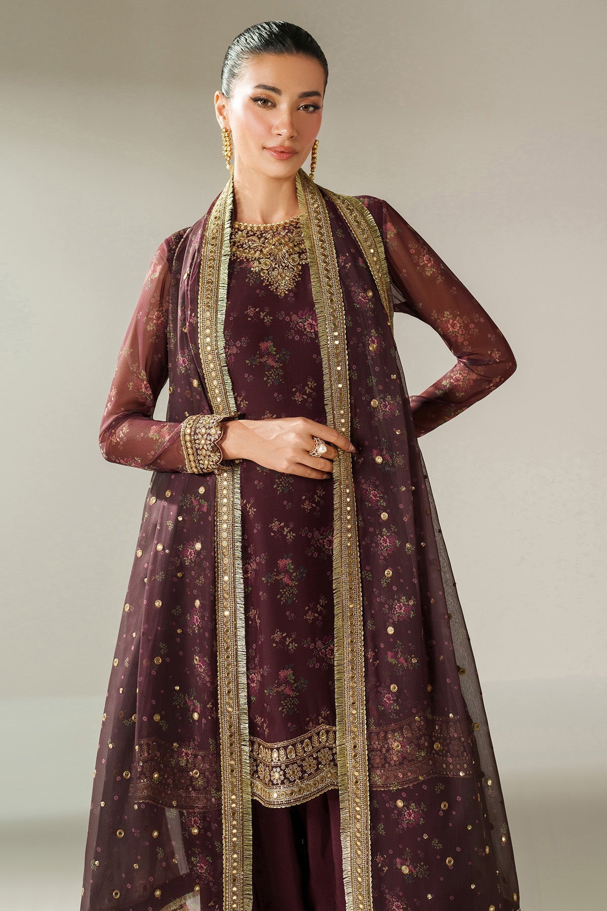 EMBROIDERED CHIFFON UC - 3096 - Namal Pret