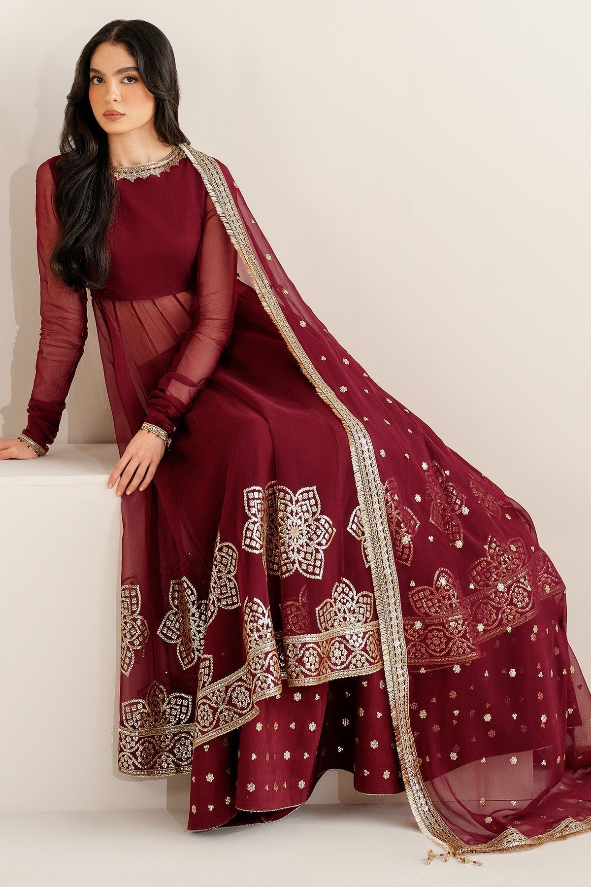 EMBROIDERED CHIFFON UC - 3098 - Namal Pret