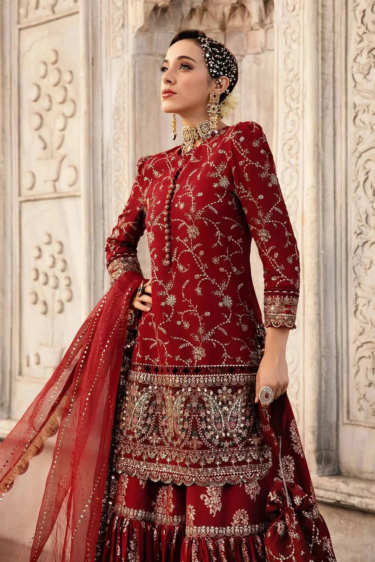 Embroidered Cotton Satin Suit | CST - 807 - NEW NAMAL PRET