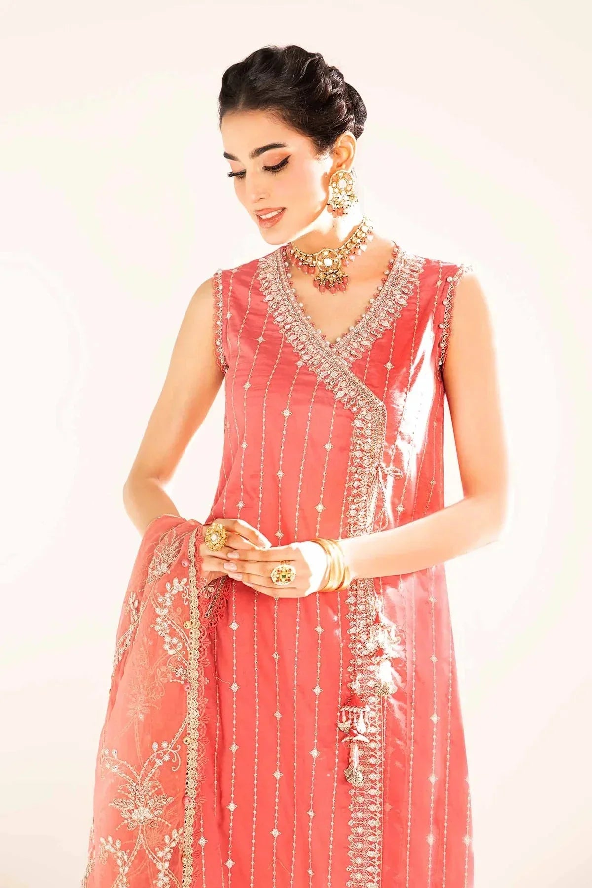 Embroidered Cotton Satin Suit | CST - 809 - NEW NAMAL PRET