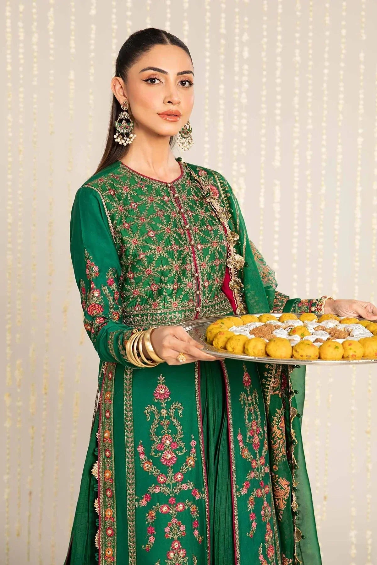 Embroidered Cotton Satin Suit | CST - 811 - NEW NAMAL PRET