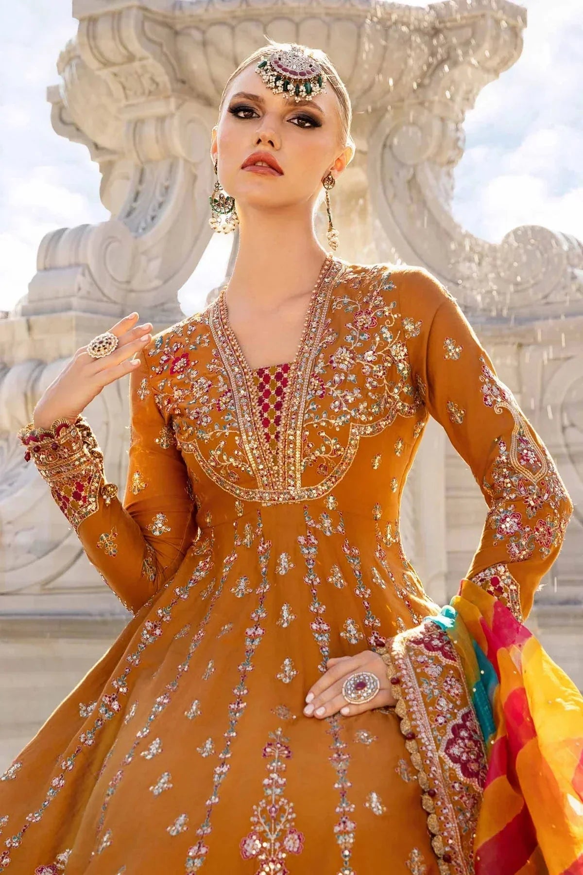 Embroidered Cotton Satin Suit | CST - 812 - NEW NAMAL PRET