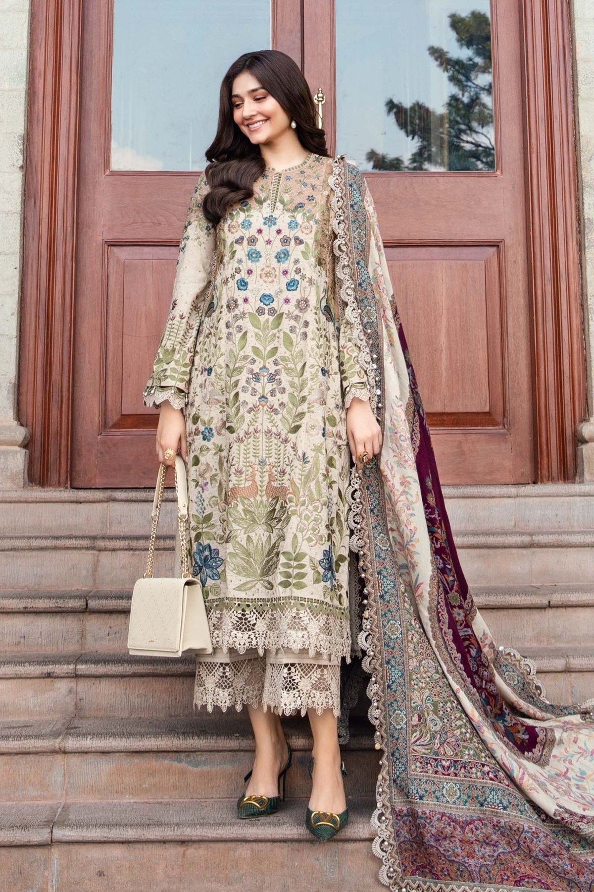 Embroidered Linen Suit | DL - 1211 - NEW NAMAL PRET