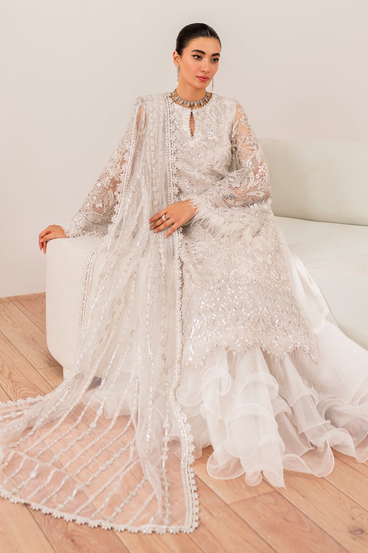 EMBROIDERED NET UF - 703 - NEW NAMAL PRET