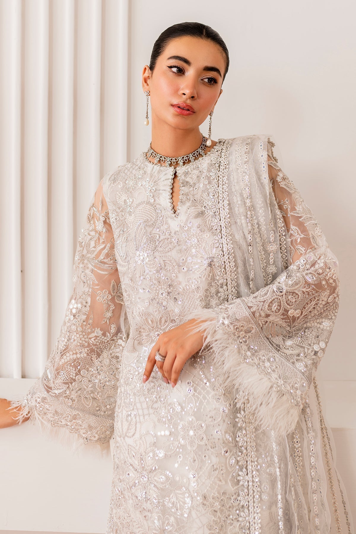 EMBROIDERED NET UF - 703 - NEW NAMAL PRET