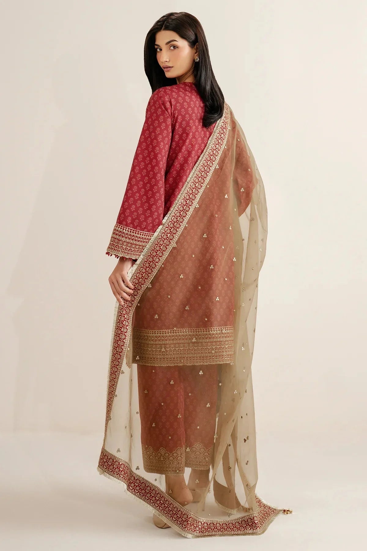 Embroidered Raw Silk UR - 7057 - NEW NAMAL PRET
