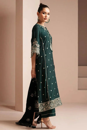 EMERALD GRACE - 3 PIECE EMBROIDERED ORGANZA SUIT - NEW NAMAL PRET