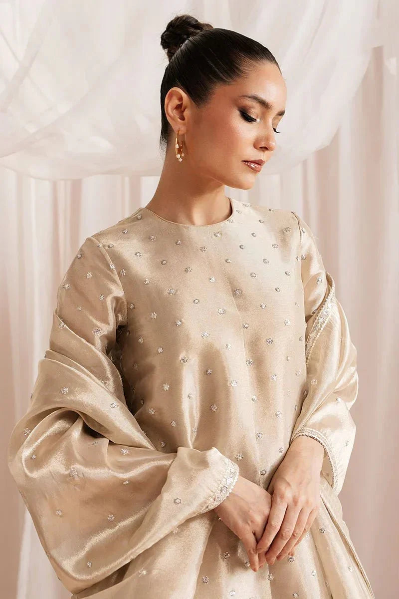 GILDED GLOW - 4 PIECE EMBROIDERED SILK SUIT - NEW NAMAL PRET