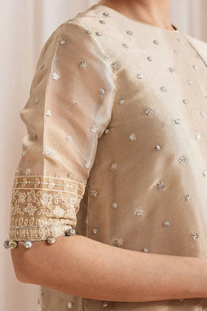 GILDED GLOW - 4 PIECE EMBROIDERED SILK SUIT - NEW NAMAL PRET