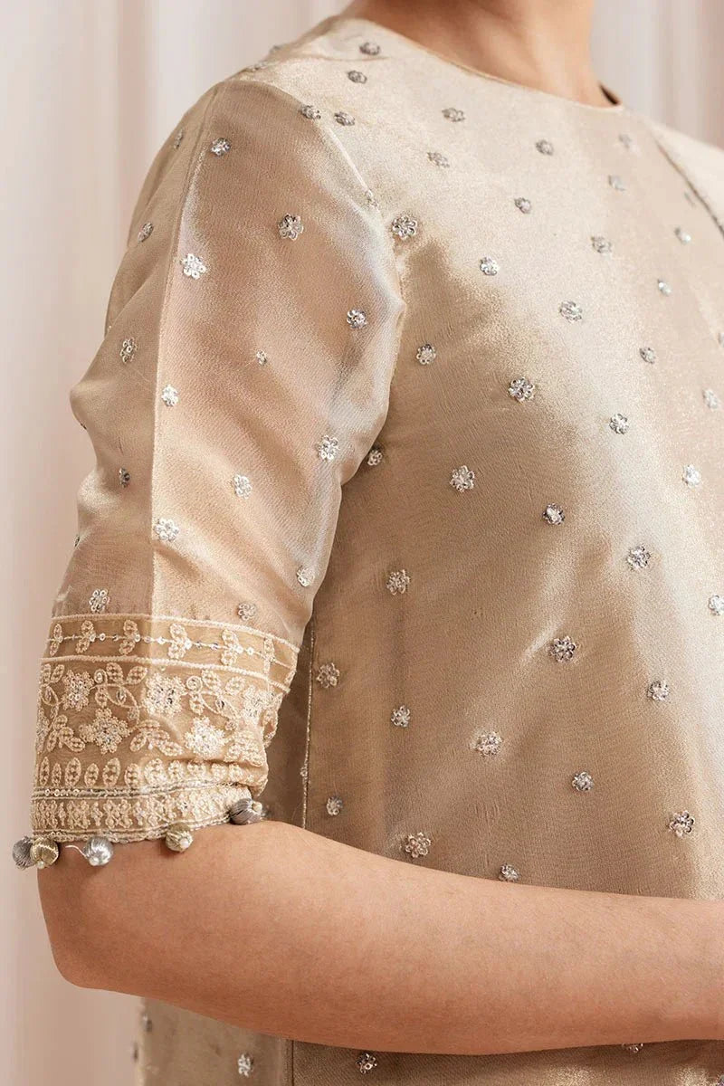 GILDED GLOW - 4 PIECE EMBROIDERED SILK SUIT - NEW NAMAL PRET