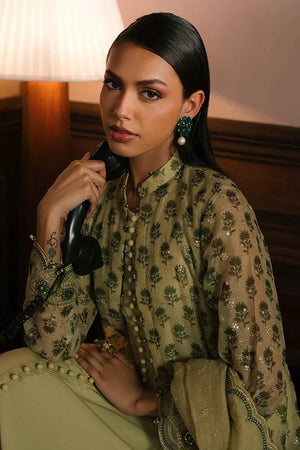 GLEAMING GOLD - 4PC NET EMBROIDERED SUIT - NEW NAMAL PRET
