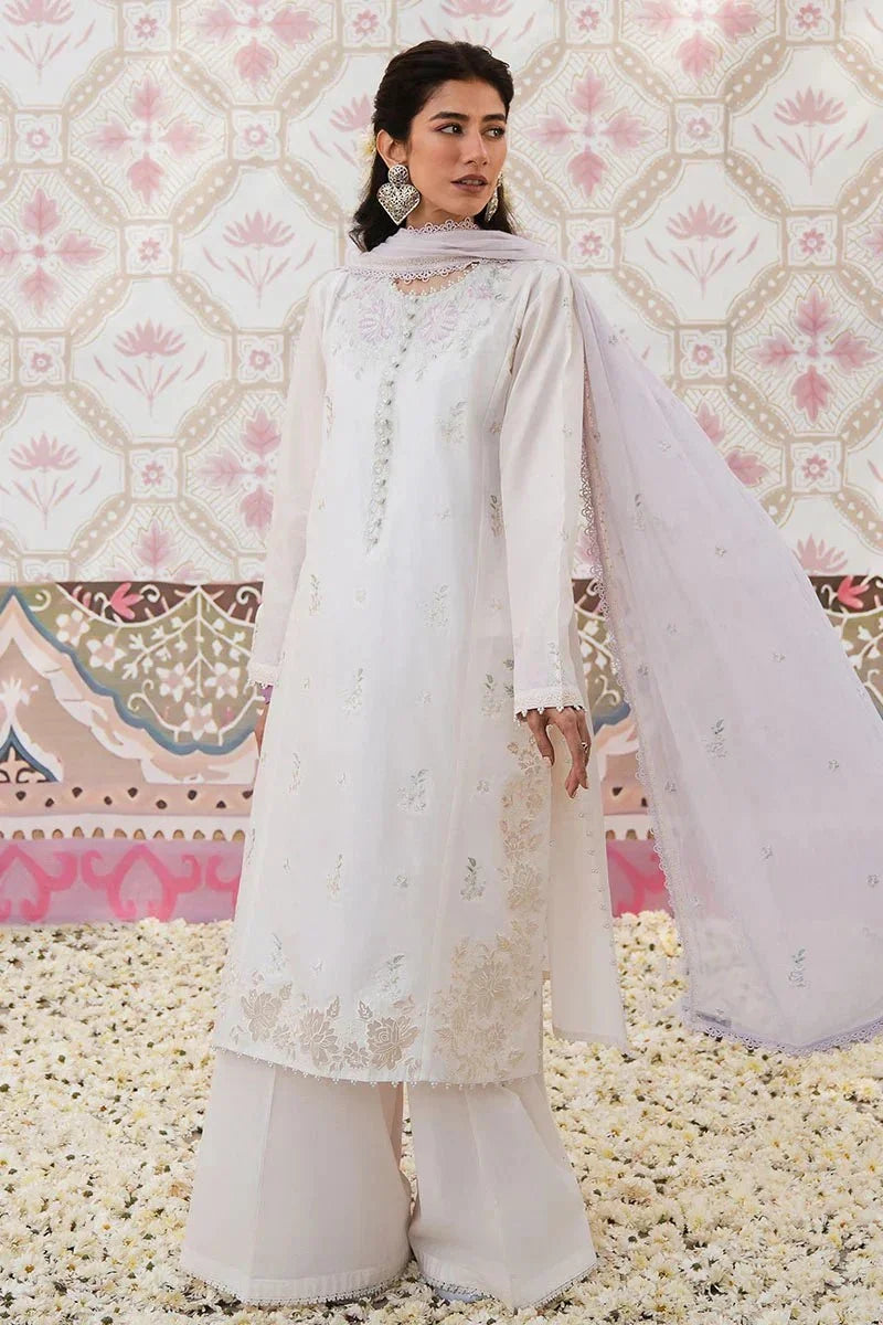 IVORY WHISPER - 3 PC EMBROIDERED LAWN SUIT - NEW NAMAL PRET