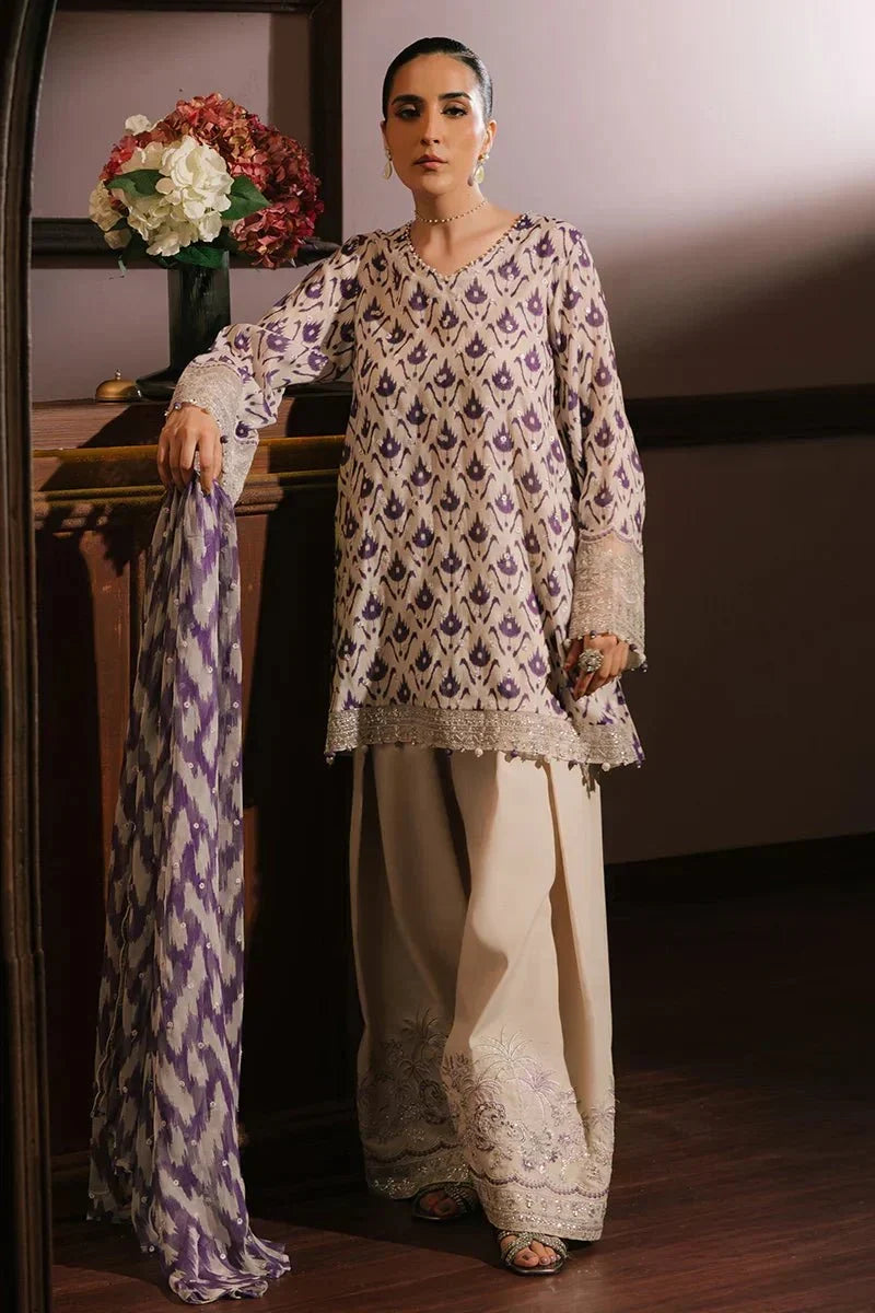 LEVENDER LUXE - 3PC SILK EMBROIDERED SUIT - NEW NAMAL PRET