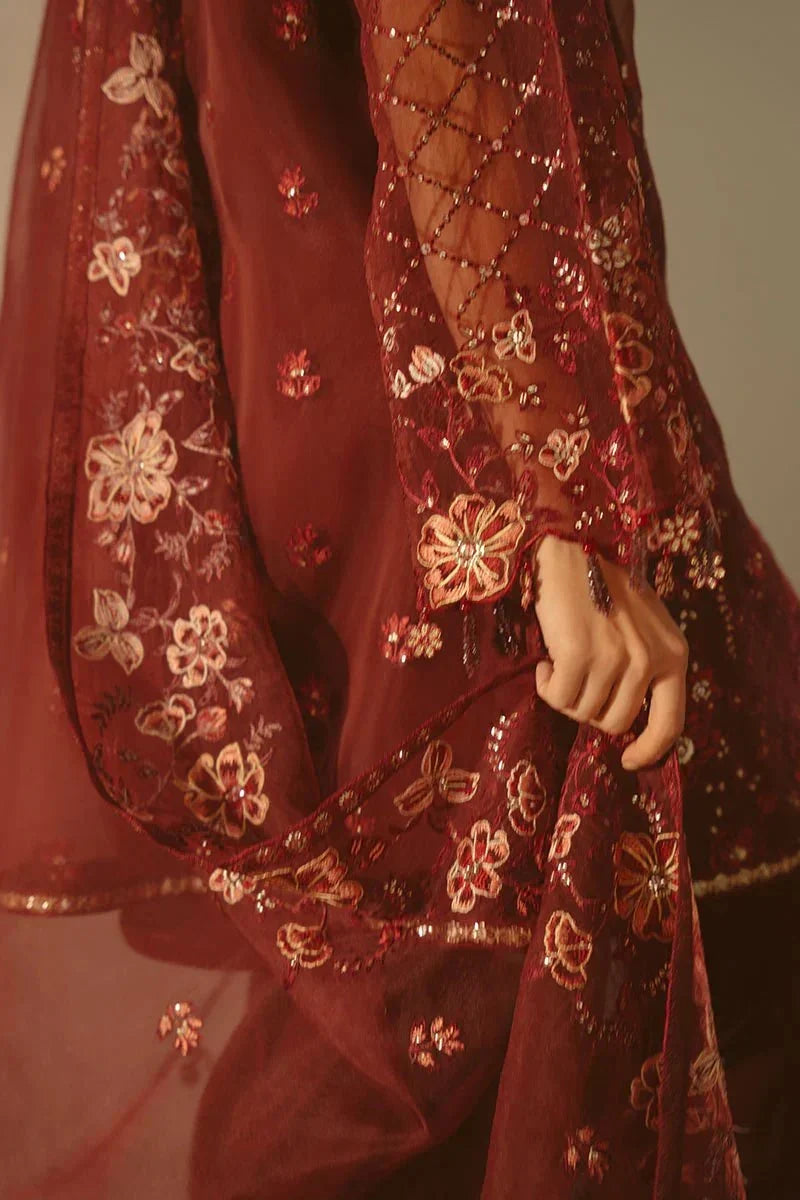 MERLOT MUSE - 4 PIECE EMBROIDERED ORGANZA SUIT - NEW NAMAL PRET