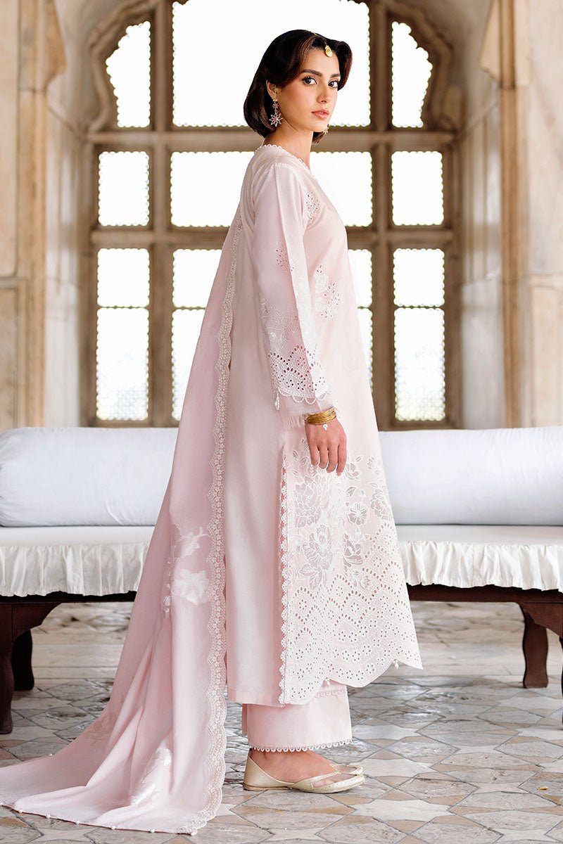 PEACH BLUSH - 3PC EMBROIDERED LAWN SUIT - NEW NAMAL PRET