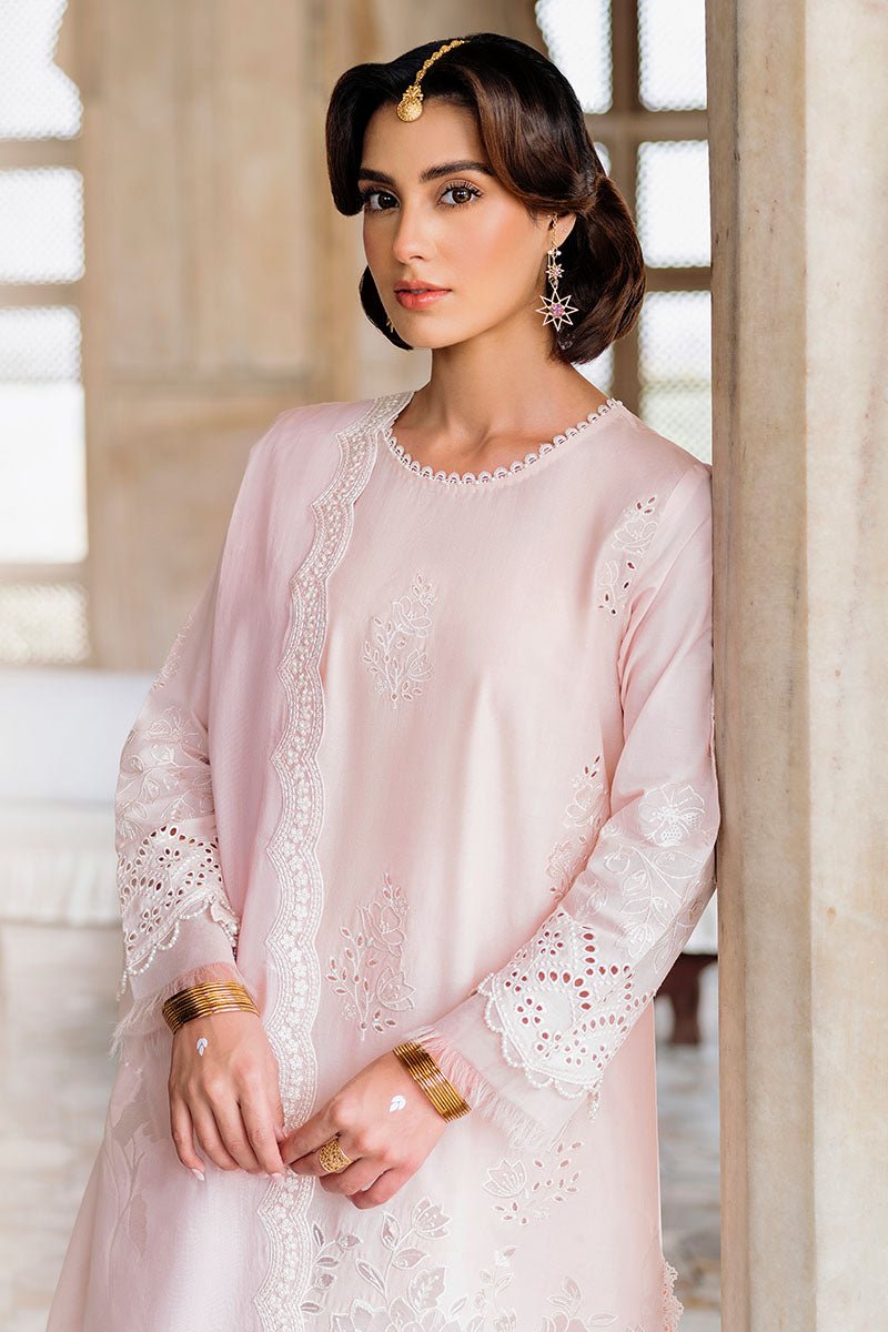 PEACH BLUSH - 3PC EMBROIDERED LAWN SUIT - NEW NAMAL PRET