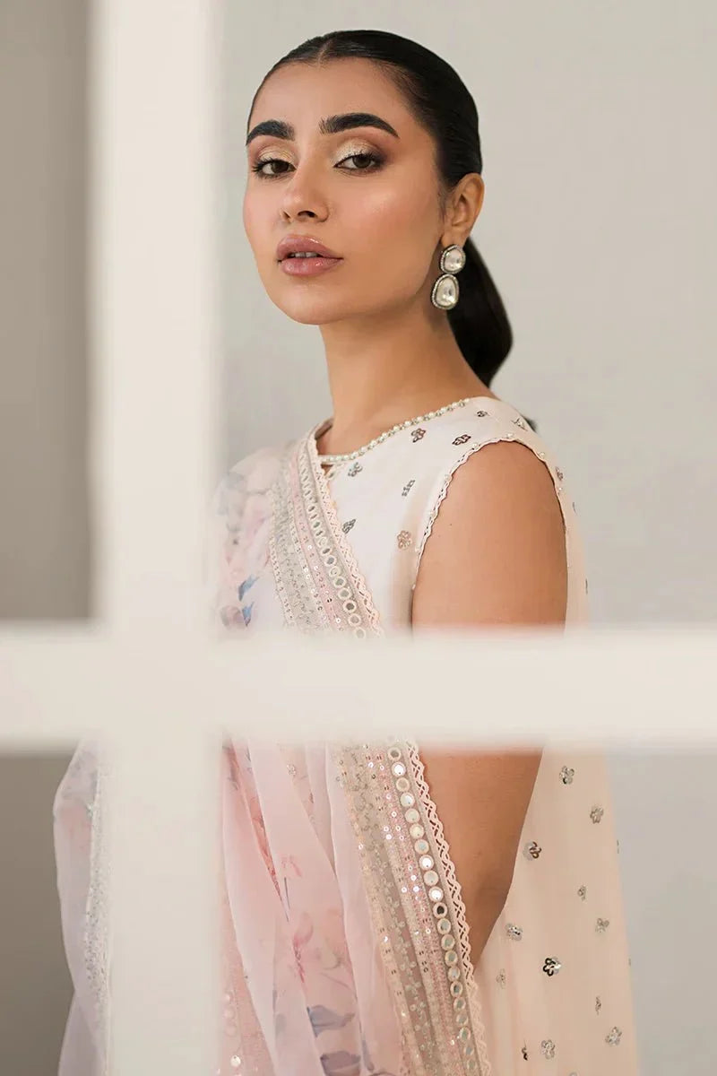 PINK HUE - 4 PIECE EMBROIDERED CHIFFON SUIT - NEW NAMAL PRET