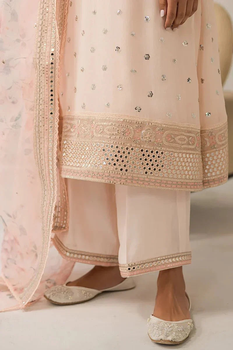 PINK HUE - 4 PIECE EMBROIDERED CHIFFON SUIT - NEW NAMAL PRET