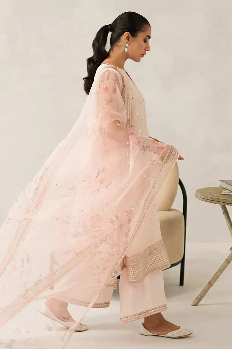 PINK HUE - 4 PIECE EMBROIDERED CHIFFON SUIT - NEW NAMAL PRET