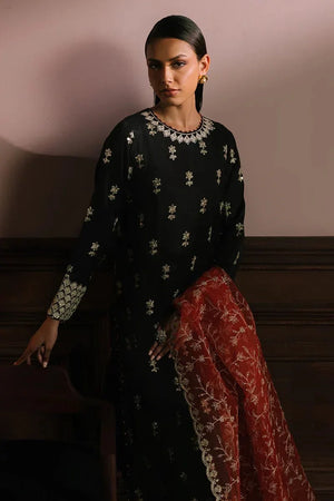 SCARLET CINNABAR - 3PC SILK EMBROIDERED SUIT - NEW NAMAL PRET